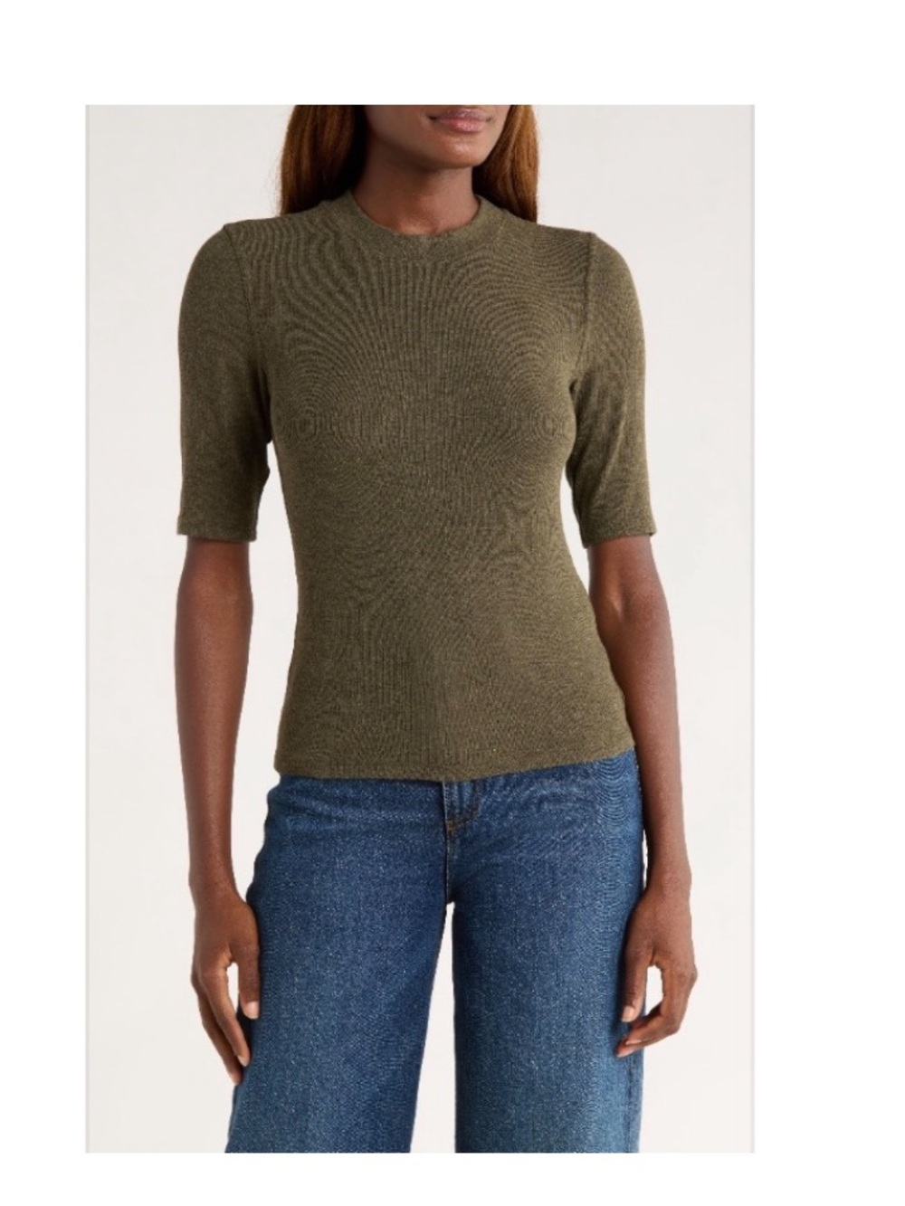 FRAME Heather Rib Crew Tee.